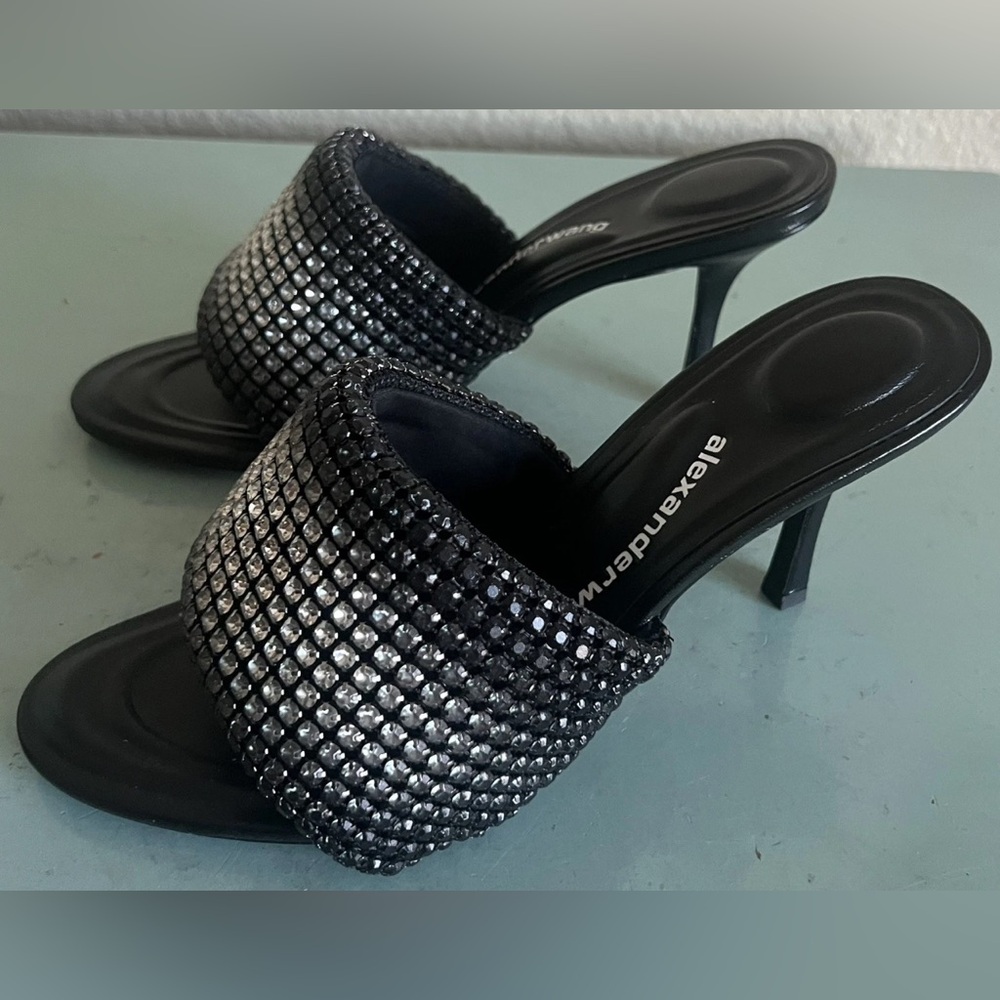 Alexander Wang Heiress 85 Mm Crystal Heel Sandals Shoes 39 $795